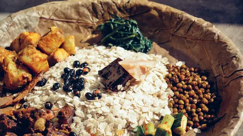 Fat med ris, linser och grönsaker